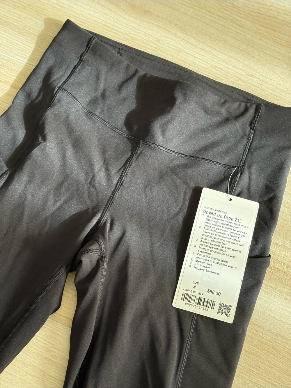 lululemon athletica Black Speed Up Cropped  Capri Leggings